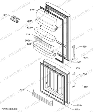 Взрыв-схема холодильника Rex Electrolux RNB44681X - Схема узла Door 003